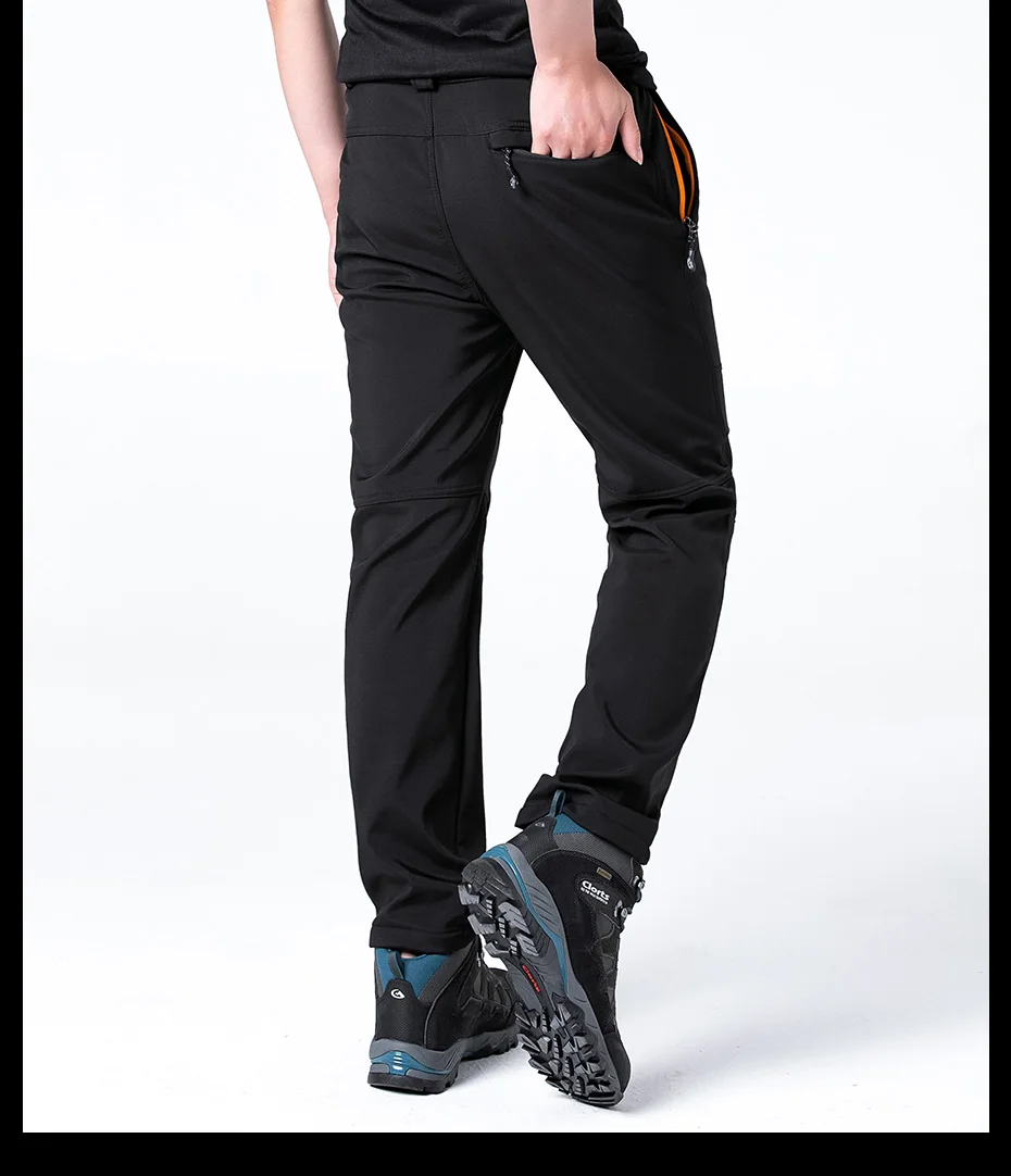Clorts Man Trekking Pants Outdoor Waterproof Hiking Pants Men Fleece Winter Softshell Pants Warm Fishing Pants (18)