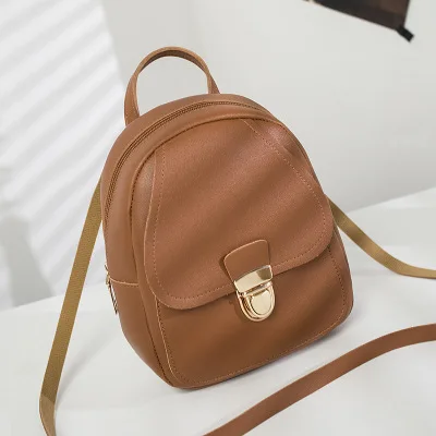 Коричневый Korean Style Girls' Backpack Fashion Multi-Function Small Back pack Women Shoulder Hand bags Female Bagpack School Bag Pack - Цвет: Коричневый