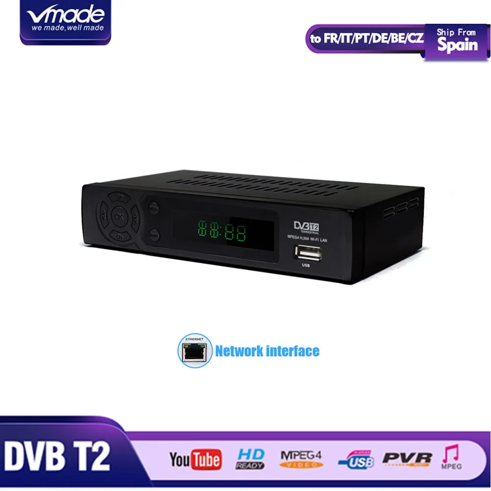 DVB T2 Full HD 1080P Digital TV Tuner Receptor MPEG4 DVB T Built In