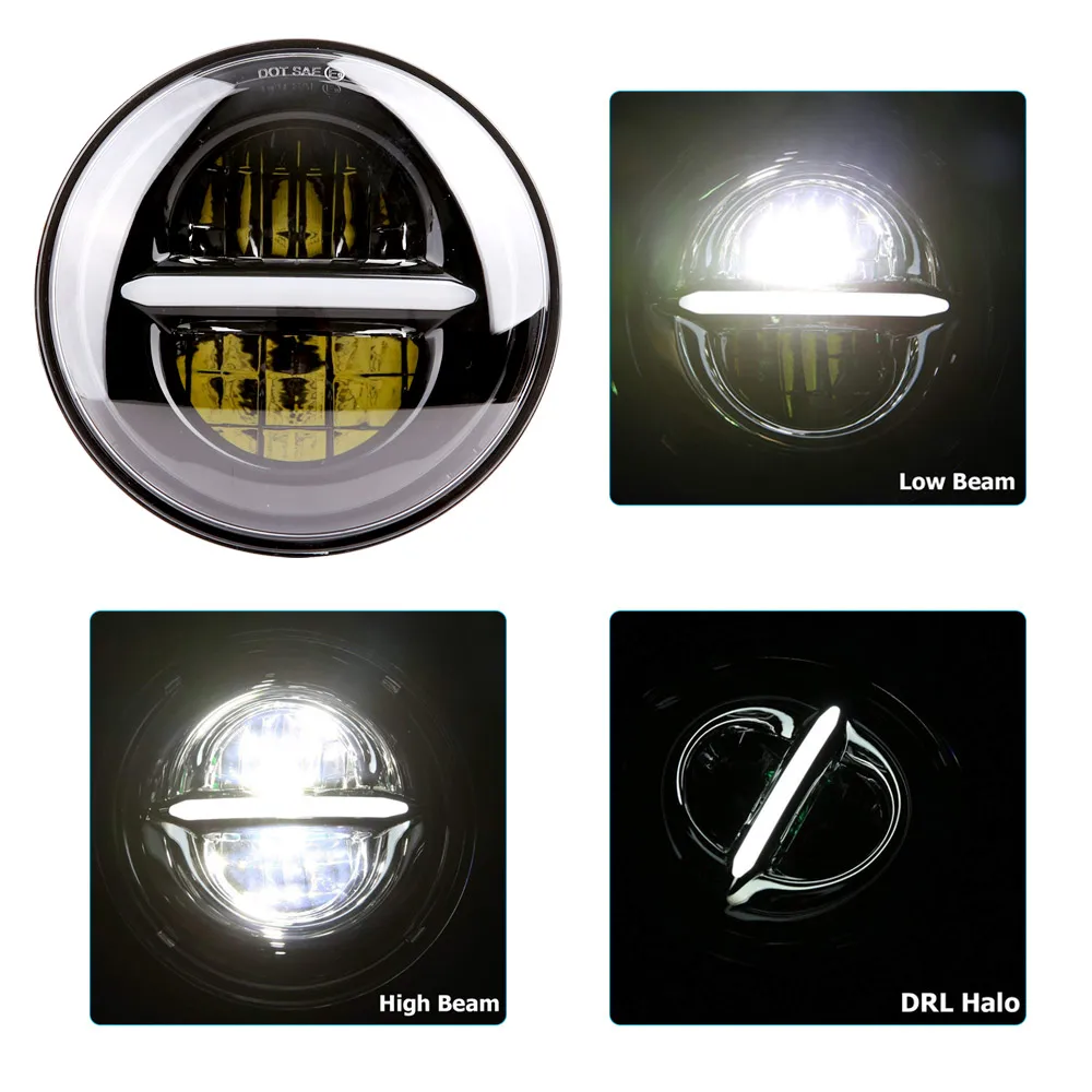 5,7" 5 3/4 светодиодный Черный прожектор для мотоцикла+ Дымчатая пуля передний указатель поворота для - Цвет: 5.75 headlight