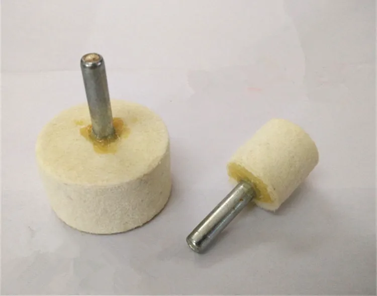 2pcs/Lot White Cylindrical Wool Felt Grinding Head Mounted Buffing