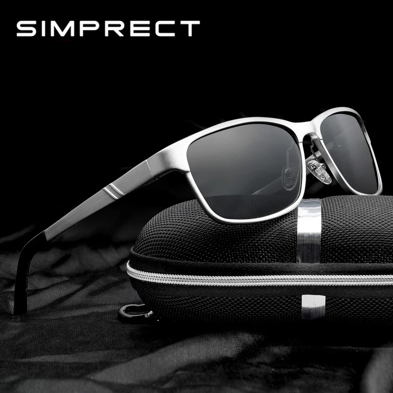 

SIMPRECT 2019 Aluminium Square Sunglasses Men Polarized UV400 High Quality Driving Sun Glasses Brand Lunette De Soleil Homme