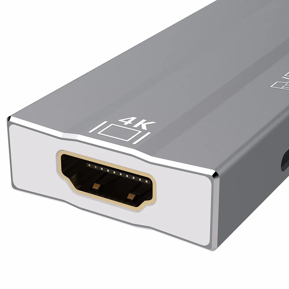 USB C концентратор 6-в-1 4K HDMI C PD зарядки Порты и разъёмы USB3.0 USB2.0 SD/устройство для считывания с tf-карт Тип C адаптер для MacBook Pro huawei P20 Pro