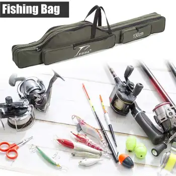 

120 / 130cm Fishing Bag Oxford Cloth Folding Fishing Rod Reel Bag Fishing Tackle Storage Bags Travel Carry Case Pesca