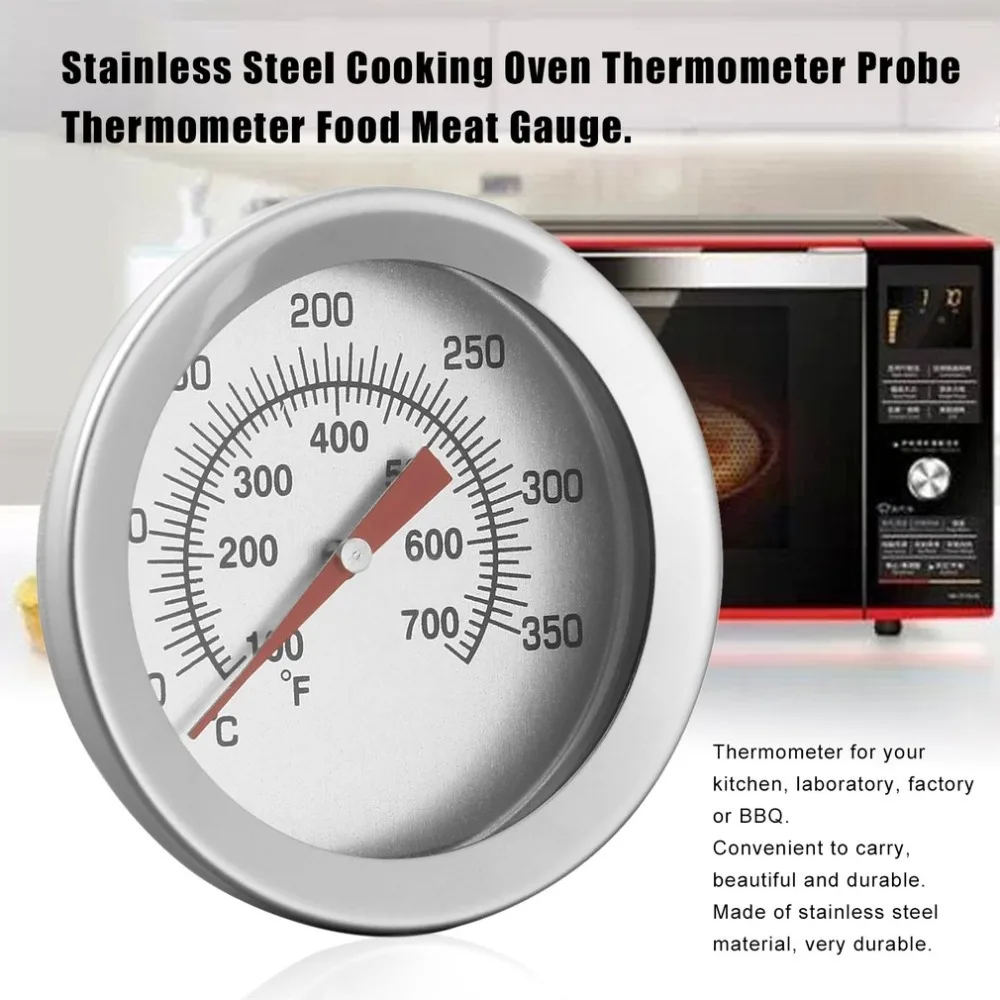 

Stainless Steel Household Kitchen Cooking Oven Thermometer Probe Food Thermometer Meat Gauge Easy To Read Wholesales