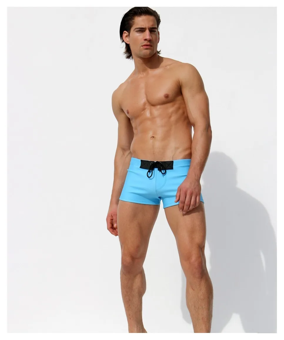 Мужские купальные шорты, Сексуальная мужская одежда для купания плавки, трусы-боксеры, дышащие купальные костюмы, пляжные шорты Maillot De Bain KZ47