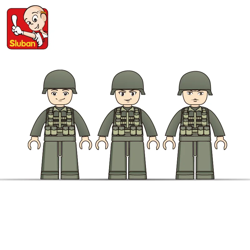 Sluban модель здания совместима с городской военной армией 3D блоки обучающая Модель