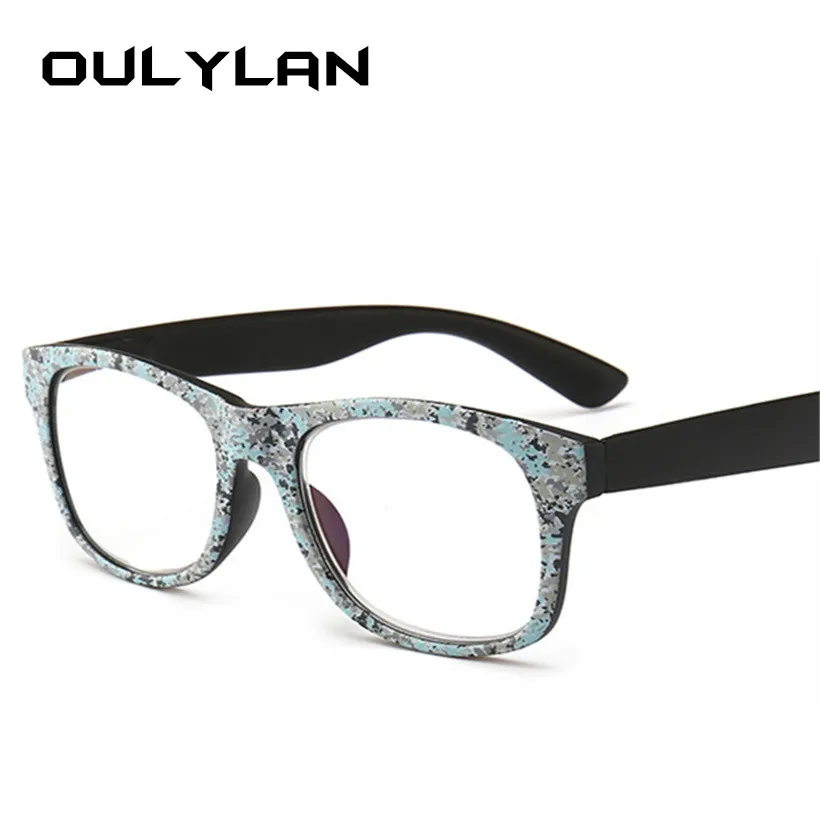 

Oulylan Reading Glasses Women Vintage Anti-blu-ray 1.5Transparent Lens Eyeglasses Men Anti-fatigue Hyperopia Eyewear