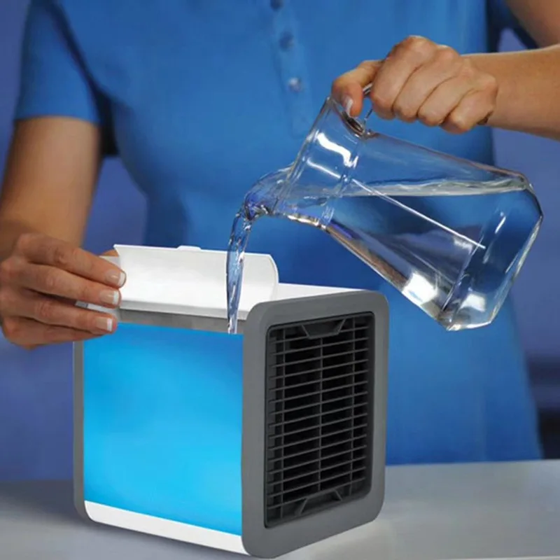 Охладитель Малый кондиционер Приспособления мини-вентиляторы воздуха Охлаждающий вентилятор Summer Портативный кондиционер успокаивающий 7 цветов светодиодный свет