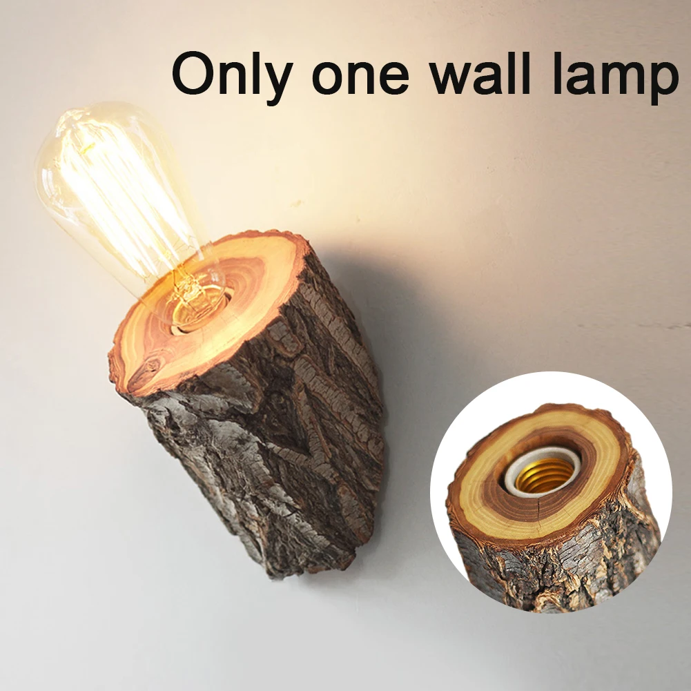 

E27 Bedside Simple Easy Install Light Base Corridor Home DIY Retro Hotel Indoor Wooden Led Bedroom Decoration