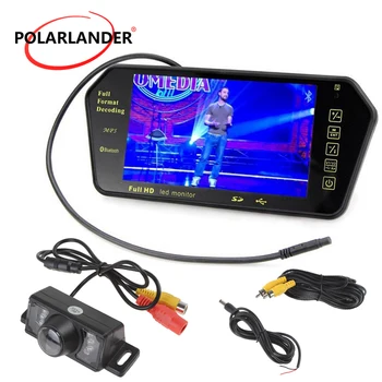 

7 Inch TFT LCD Display Transimitter Parking System Rear View Camera Car Mirror Monitor Night Vision 800*480 12-24V MP5 USB/SD/FM