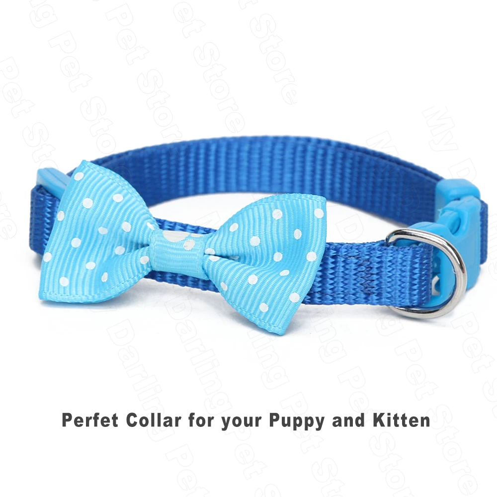Cat-Dog-Collars-for-Small-Pets-Quick-release-Adjustable-Cat-Collars-Blue-Spotted-Nylon-Dog-Collar (3)