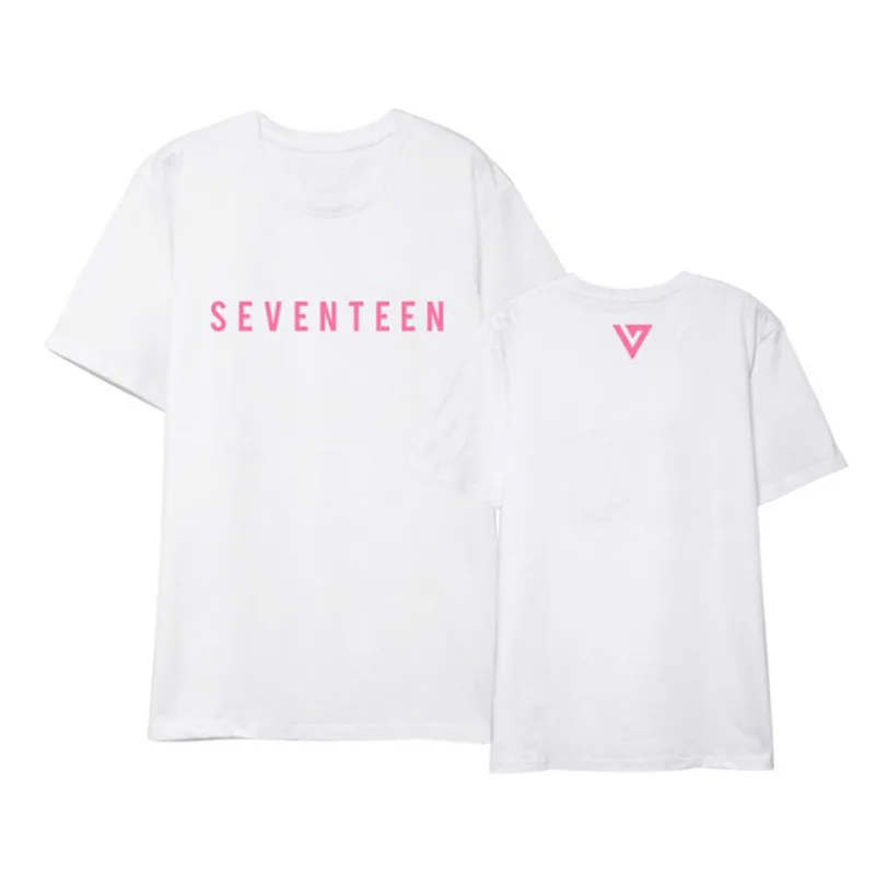 Kpop SEVENTEEN DIAMOND EDGE альбом рубашки хип-хоп Повседневная Свободная одежда футболка Топы с короткими рукавами футболки DX514 - Цвет: White