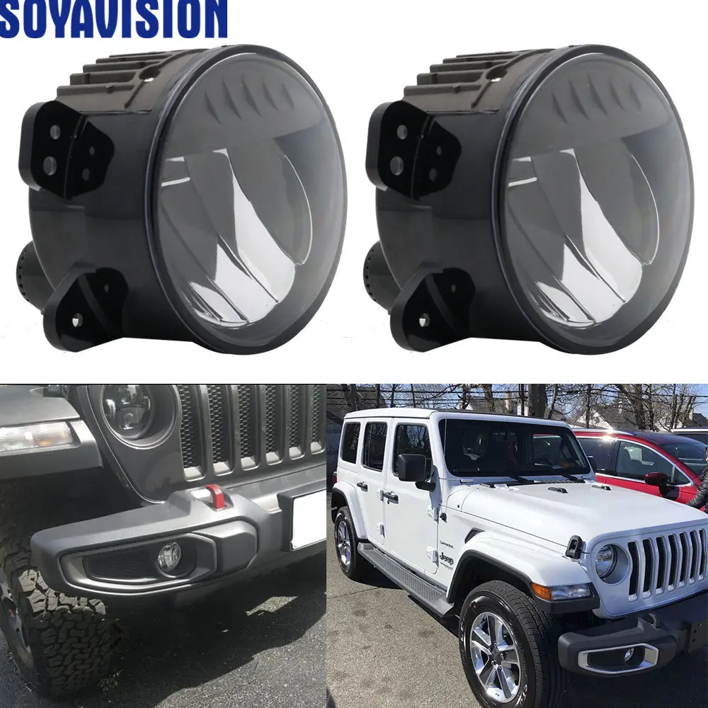 Светодиодный противотуманный фонарь Halo для Jeep Wrangler JL Chrysler Cruiser 4 дюйма светодиодный противотуманный фонарь для Jeep JL 10th anniversary бампер - Цвет: black