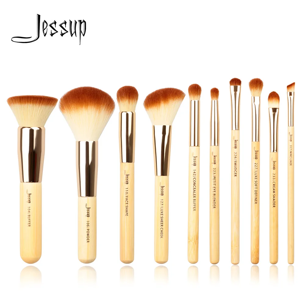 

Jessup Brand 20pcs Beauty Bamboo Professional Makeup Brushes Set Make up Brush Tools kit Foundation Powder Buffer Cheek Shader
