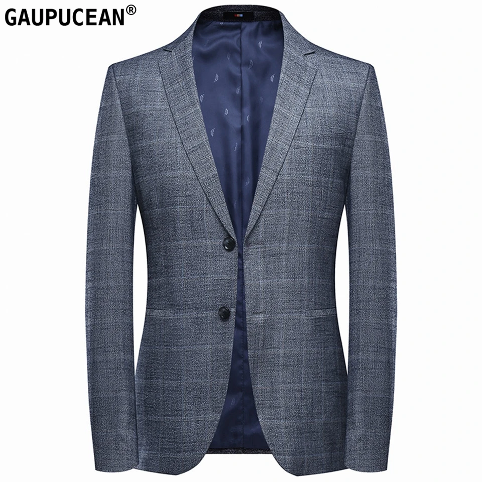 

Easy Care Anti-shrink Slim Man Suit Jacket Quality Fashion Male Formal Business Spring Autumn Single Breasted Grey Men Blazer