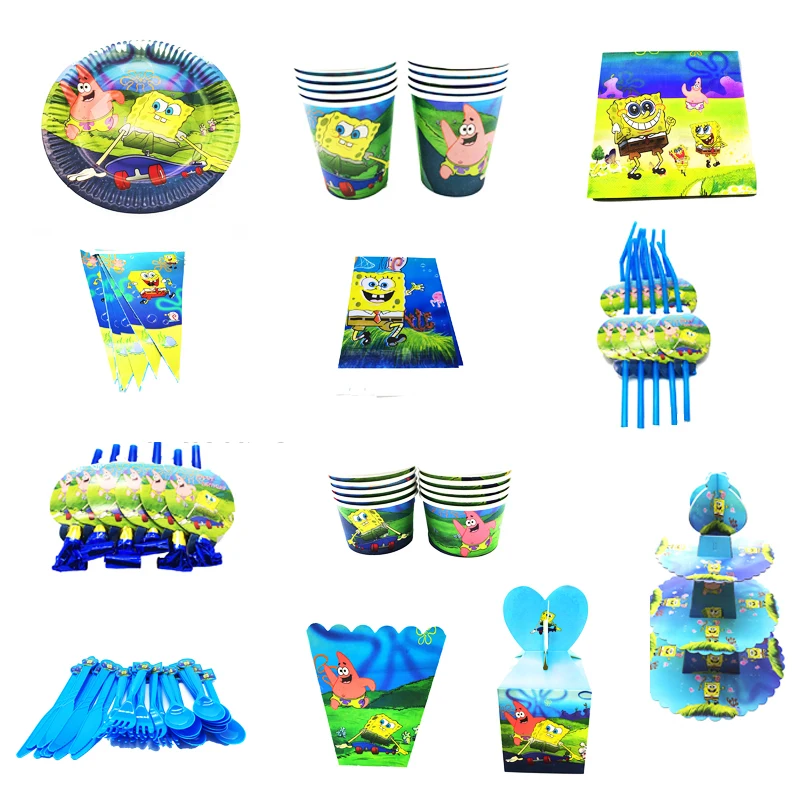 Spongebob Squarepants Theme Party Decorations Disposable Tableware