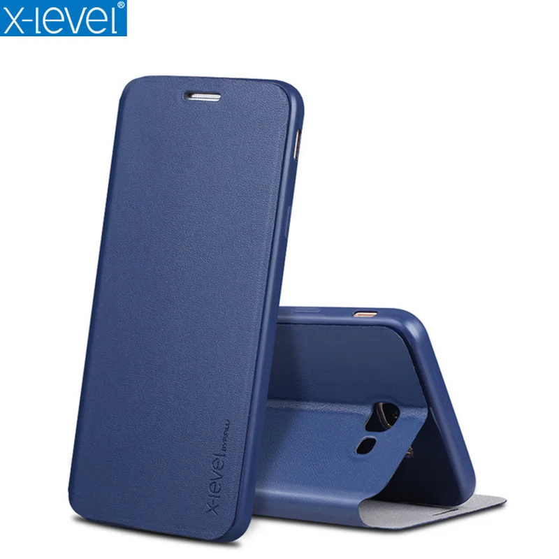 

X-Level Fashion Business Case For Samsung Galaxy J4 J6 J8 2018 J400F J600F J800F PU Leather Flip Folding Stand Funda Cover Case