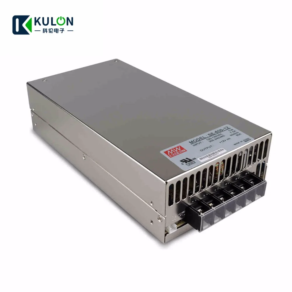 

Original MEAN WELL SE-600-12 600W 50A 12V Meanwell Switching Power Supply AC 110V/220V to DC 12V power unit