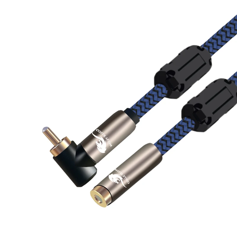 Аудиокабель Angle RCA Удлинительный кабель для динамика усилителя сабвуфера Phono