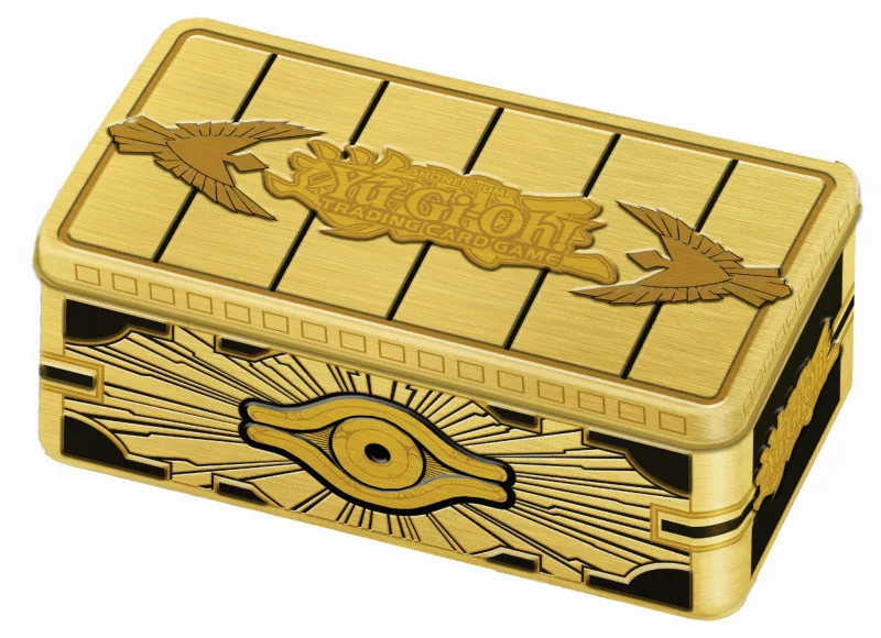 Yugioh YU-GI-OH коллекция карт золото саркофаг Оловянная железная коробка для фанатов праздничный подарок
