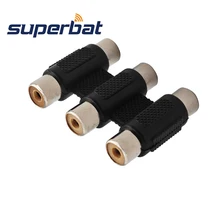 Superbat 5 шт. радиочастотный адаптер Женский Джек-Джек 3 Переходник RCA адаптер компонент кабеля Разъем