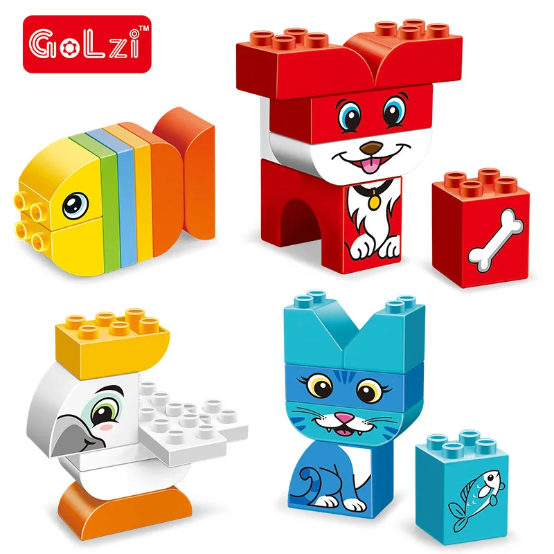 Конструктор Duplo животное зоопарк большие частицы кирпич игрушка утка попугай