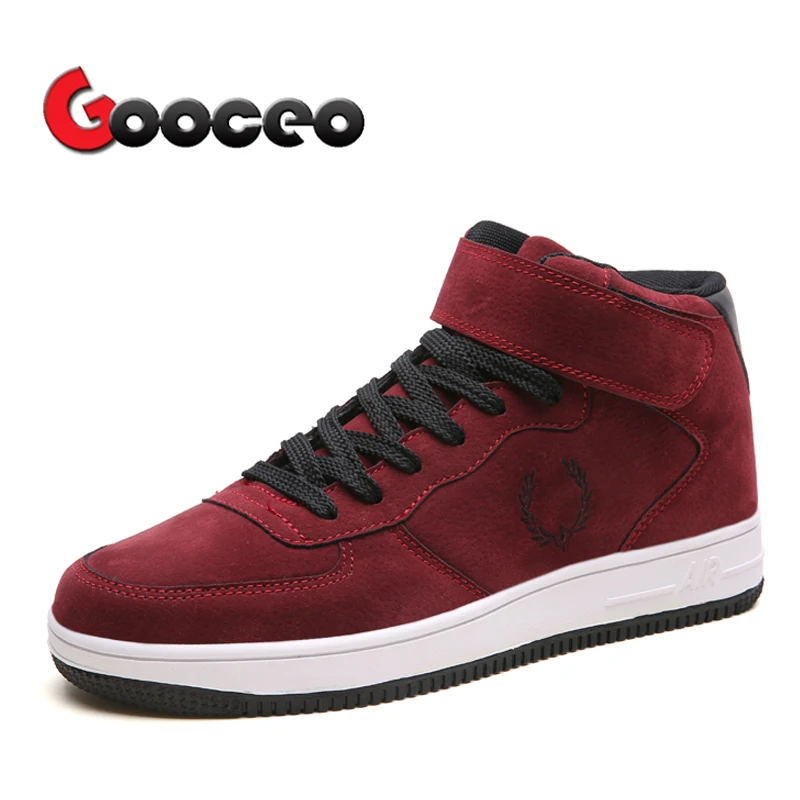 Men's Flats Skateboarding Shoes High top Lace Up Leather Suede Fashion Autumn Winter Flat Casual