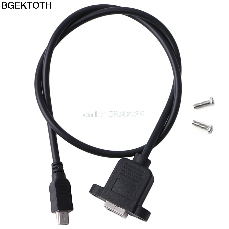 

Printer Panel Mount Cable + Screw Mini USB 5 Pin Male to USB 2.0 B Female Jack