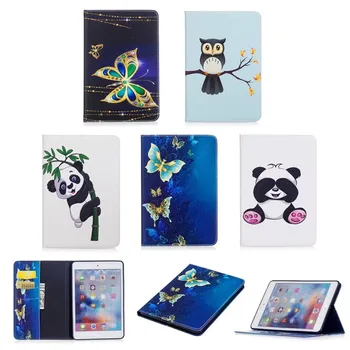 

Fashion Design Case for iPad Mini 4 7.9'Children's Cartoon Owl Butterfly Panda Pattern PU Leather Flip Tablet Shell Cover