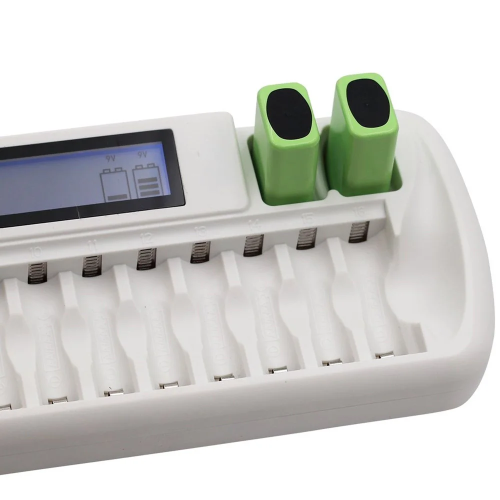Drop Shipping 8 PCS/OEM LCD&LED Indication Rechargeable 18 Bay Fast Smart Charger For AA/AAA Ni-MH/Ni-Cd rechargeable batteries