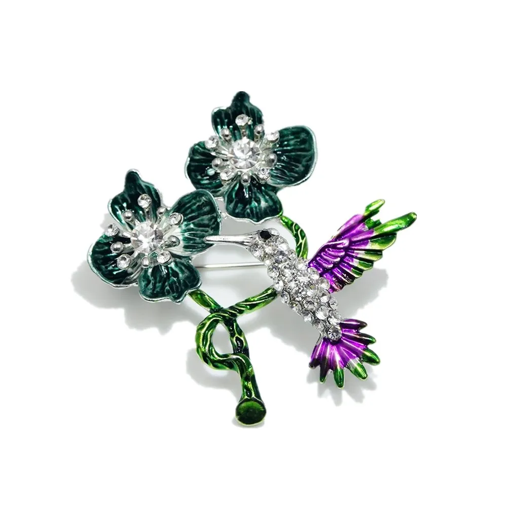 

Vintage Enamel Flower Brooch Pins Rhinestone Animal Bird Brooches Wedding Fashion Jewelry Corsage Dress Coat Accessories