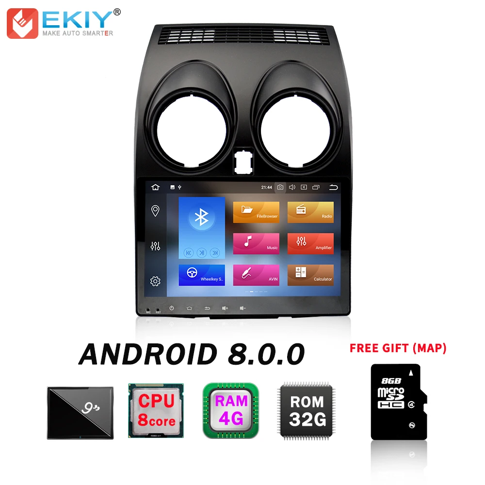 

EKIY 2 Din Car Multimedia Player for Nissan Qashqai 2010 Dualis 2007-2014 GPS Navigation Auto Radio Head Unit Android 9.0 4G+32G