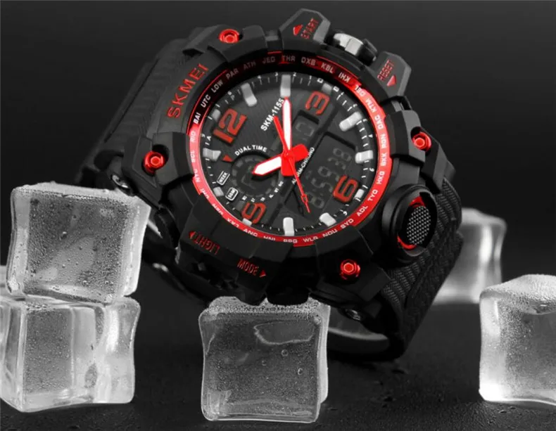 Джинсовые стильные роскошные Брендовые мужские спортивные часы SKMEI, водонепроницаемые цифровые кварцевые часы, мужские военные армейские часы, мужские часы