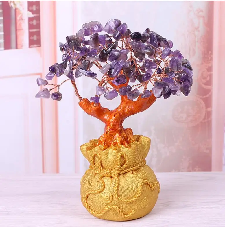 stones and crystals citrine quartz crystal gem money tree for holiday