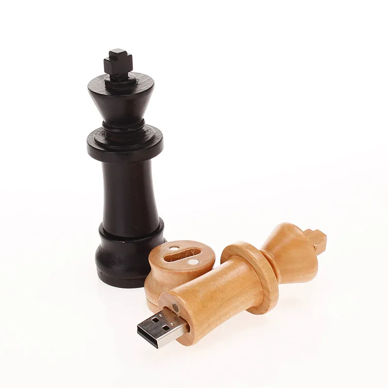 

New 2019 usb flash drive 128gb 2.0 black chess usb stick 32gb 16gb 8gb 4gb wooden pendrive 64gb checkers best gift free shipping