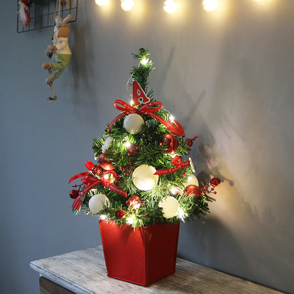 ISHOWTIENDA,, искусственная Флокированная Рождественская елка, светодиодный, многоцветные огни, праздничное рождественское окно, Рождественская елка, искусственная