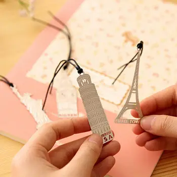 

1PC London Eiffel Tower Statue of Liberty Book Markers Metal Bookmark for Stationery Books Office Supplies 11.5cm x 6cm