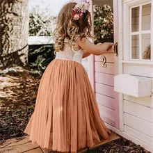 Одежда для маленьких девочек, кружевное платье принцессы, праздничное пышное свадебное платье-пачка, одежда, платья vestidos ninas sukienki 4JJ