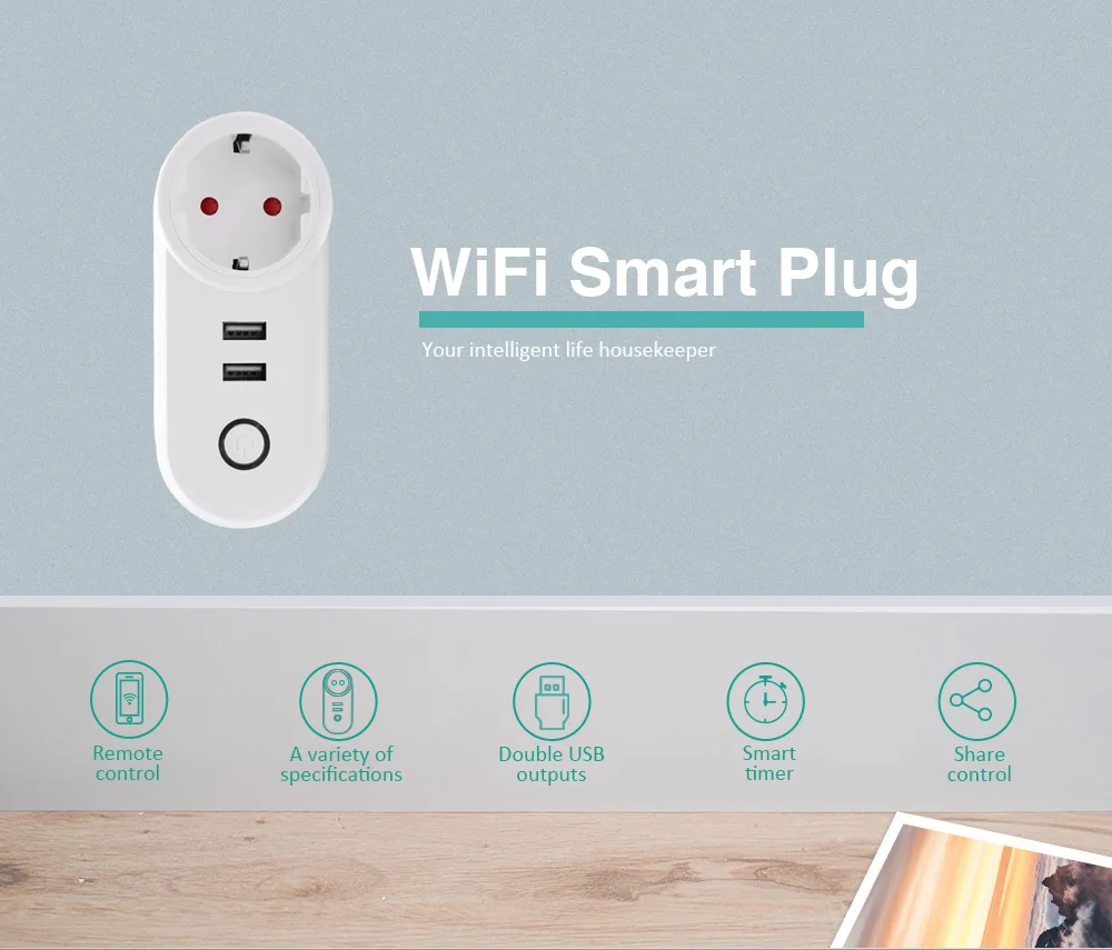 WiFi Smart Plug Remote Control Socket Work for Amazon Alexa / Google Home