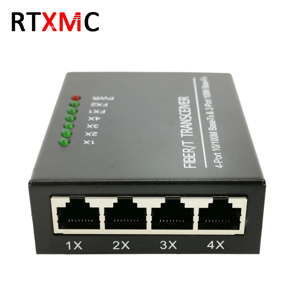 Коммутатор 2F4E Fast Erhetnet 10/100 м Ethernet коммутатор с 2 волоконными портами 155 SC 25 км 4 UTP