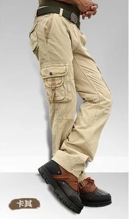 Новая Мода Осень Зима Плюс Размер Свободный комбинезон Повседневное платье мужские брюки длинная Военная униформа брюки - Цвет: picture color