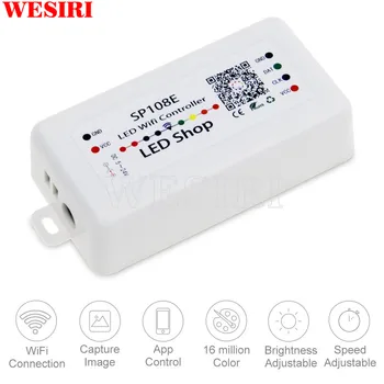 

SP108E WIFI LED Controller Wireless Smart APP Controller for WS2812B WS2811 WS2813 APA102C LED Strip Lights DC5-24V