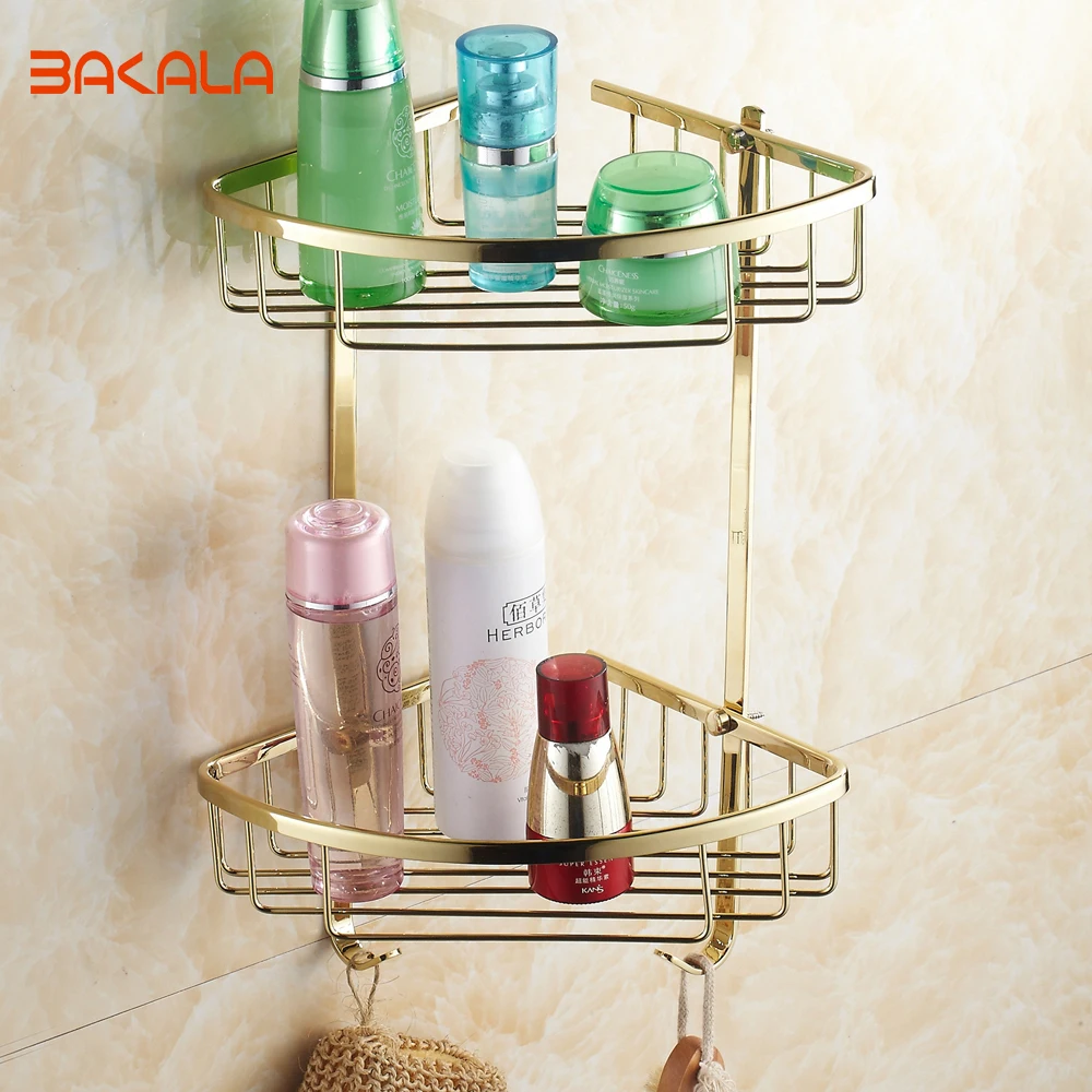 

Free Shipping BAKALA  Fashionable Gilded Single Layer Bathroom Accessories Rack  BR-6705