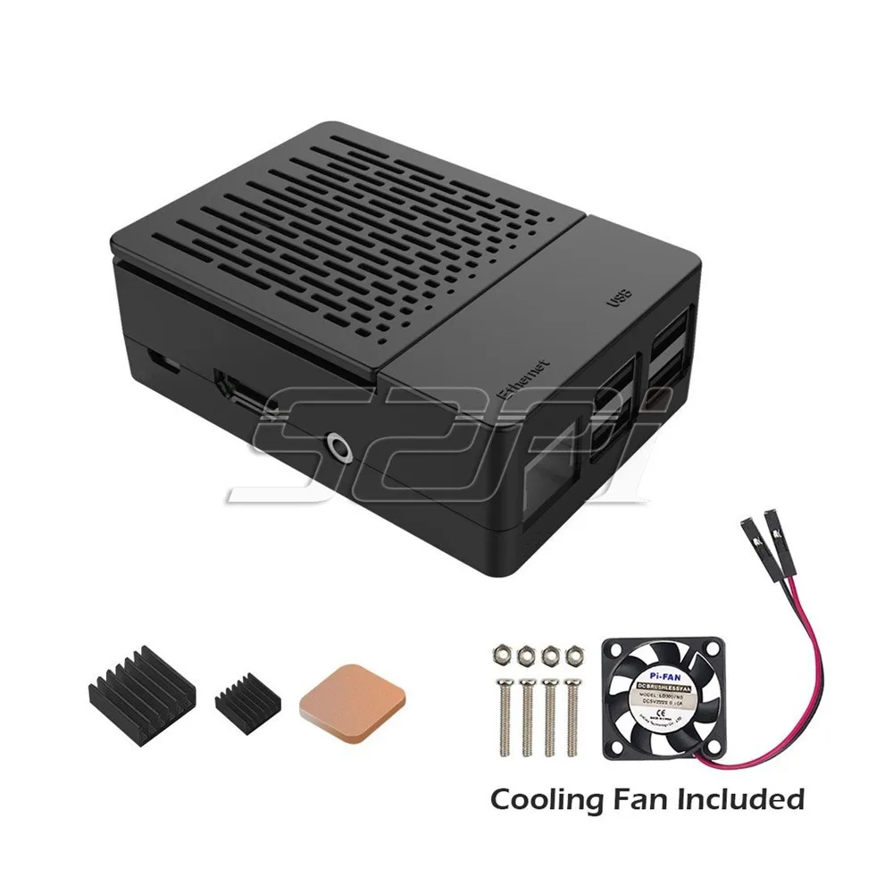  52Pi Raspberry Pi 3 Model B Starter Kit with EU/US/UK Power+Case+Cooling Fan+32GB SD Card+HDMI+Copp