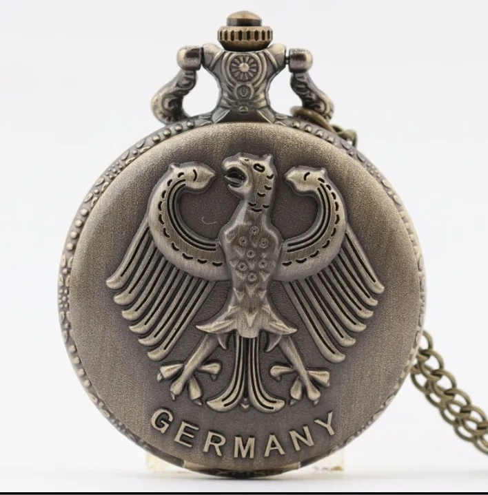 germany-eagle-bronze-antiques-quartz-clock-pendant-necklace-chain-pocket-watch-bronze-antiques-men's-watch-gift