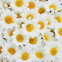 100 шт украшения Подарочные Цветки Головы букет украшение для дома Свадебная вечеринка искусственная ромашка цветочные Поддельные DIY Gerbera Свадебные шелковые