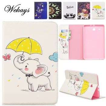 

Wekays Cover For Samsung Tab E T560 Cartoon Panda Leather Fundas Case For Samsung Galaxy Tab E 9.6" T560 T561 Tablet Cover Cases