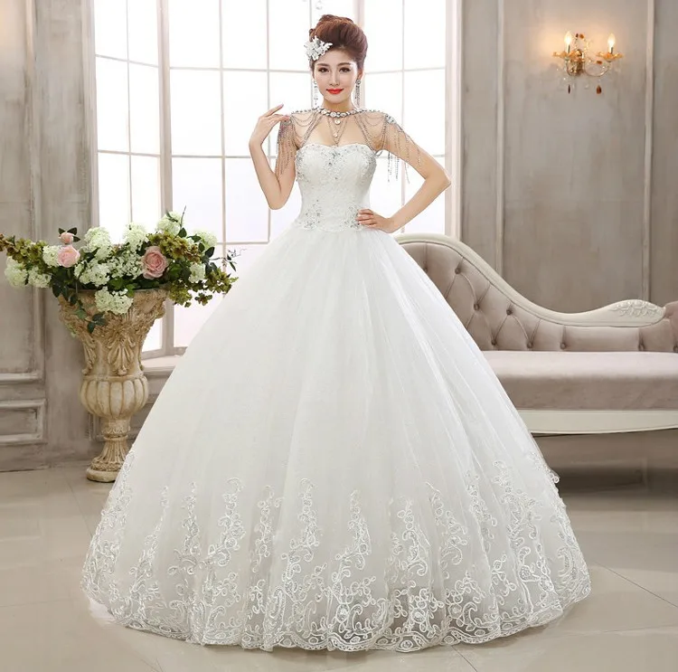 Free Shipping Crystal Sexy Lace Wedding Dress maternity