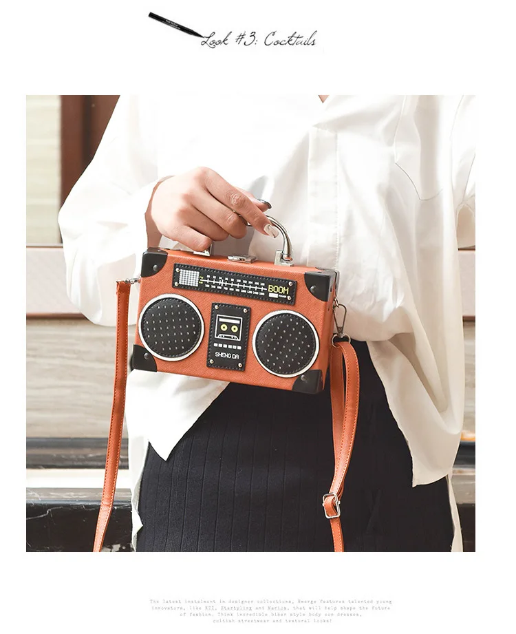 Ретро Радио коробка стиль pu кожаная женская сумка на плечо с цепью кошелек женская сумка через плечо с клапаном C168